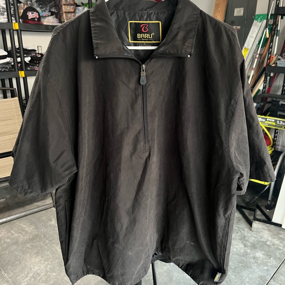 Vintage Baru sports Black Half-Zip Pullover mens